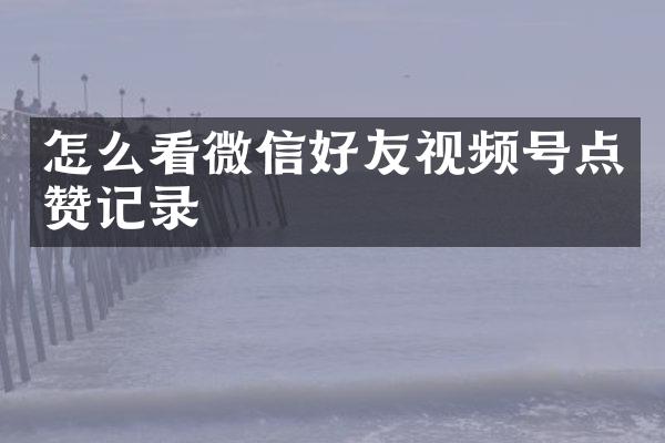 怎么看微信好友视频号点赞记录