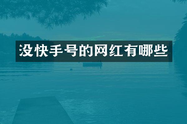 没快手号的网红有哪些