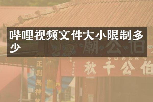 哔哩视频文件大小限制多少