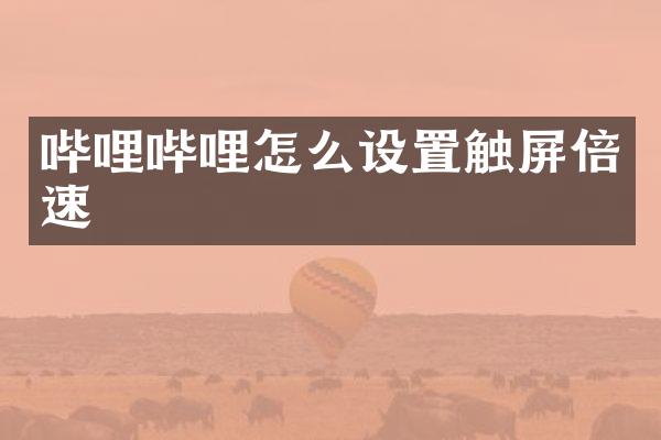 哔哩哔哩怎么设置触屏倍速