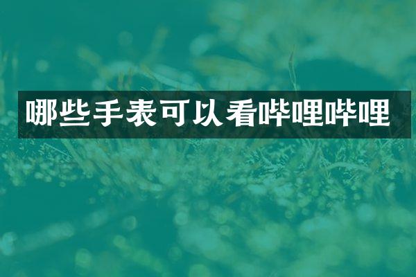 哪些手表可以看哔哩哔哩
