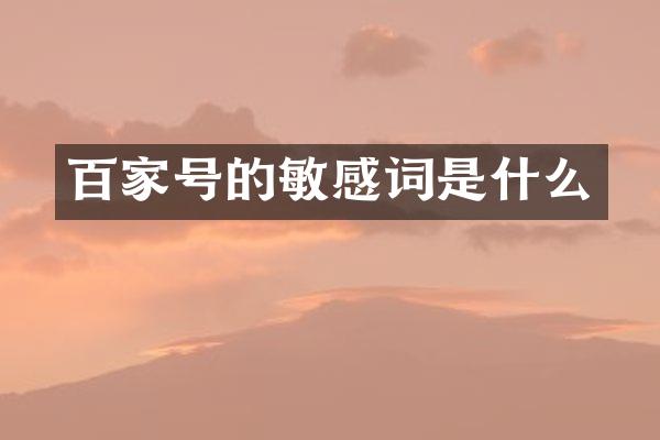百家号的是什么