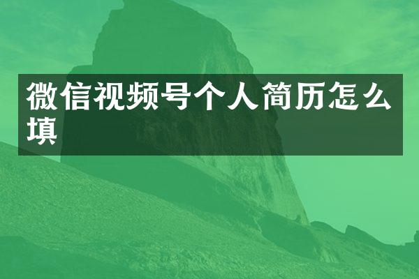 微信视频号个人简历怎么填