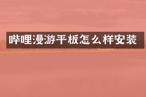哔哩漫游平板怎么样安装