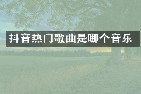 抖音热门歌曲是哪个音乐
