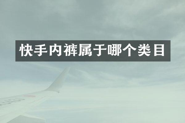 快手内裤属于哪个类目