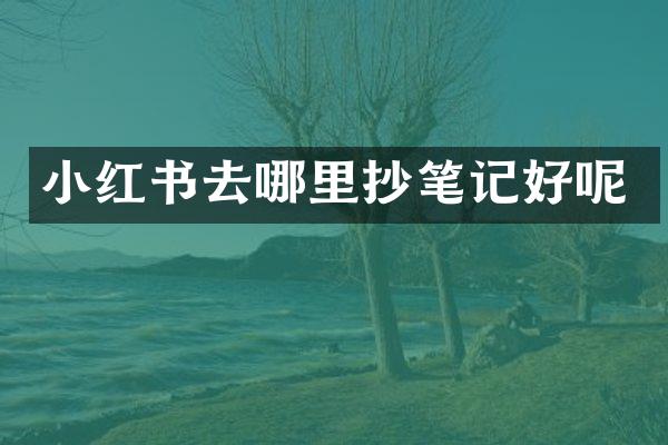 小红书去哪里抄笔记好呢