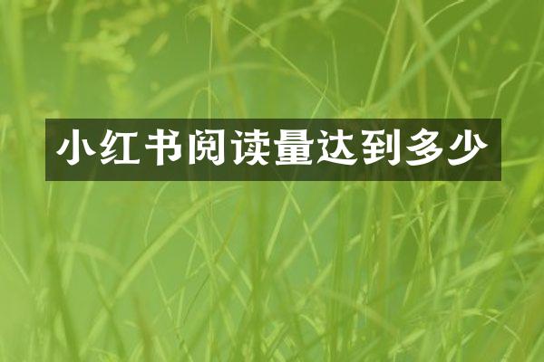 小红书阅读量达到多少