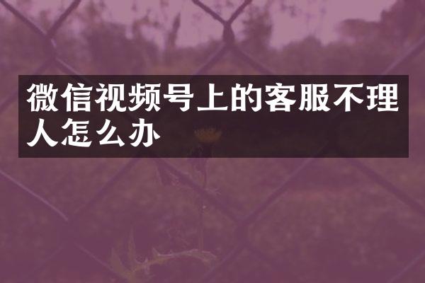 微信视频号上的客服不理人怎么办
