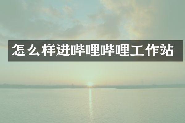 怎么样进哔哩哔哩工作站