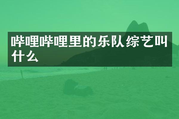 哔哩哔哩里的乐队综艺叫什么