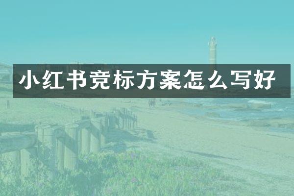 小红书竞标方案怎么写好