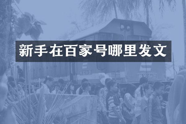 新手在百家号哪里发文