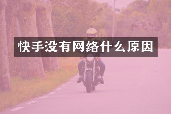 快手没有网络什么原因