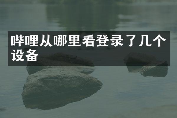 哔哩从哪里看登录了几个设备