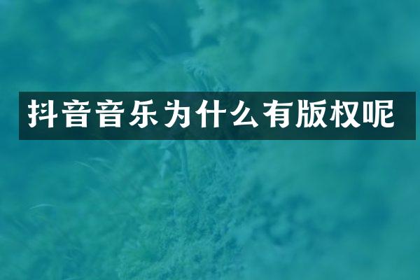 抖音音乐为什么有版权呢