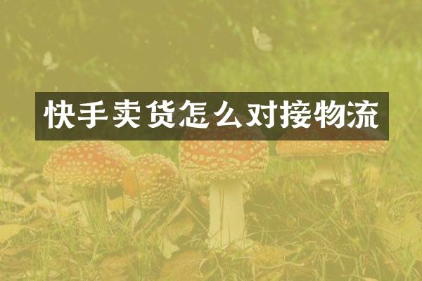 快手卖货怎么对接物流