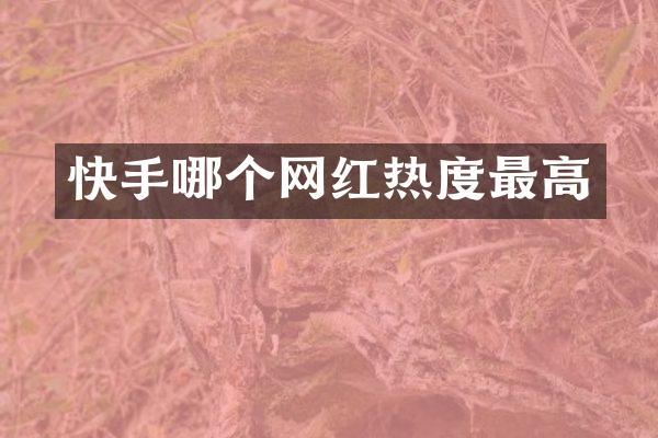 快手哪个网红热度最高