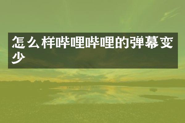 怎么样哔哩哔哩的弹幕变少