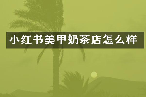 小红书美甲奶茶店怎么样