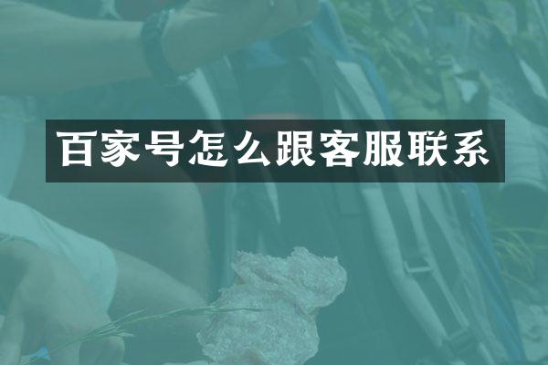 百家号怎么跟客服联系
