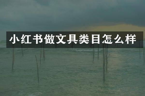 小红书做文具类目怎么样