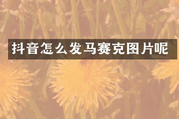 抖音怎么发马赛克图片呢