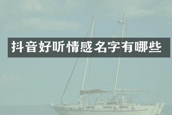 抖音好听情感名字有哪些