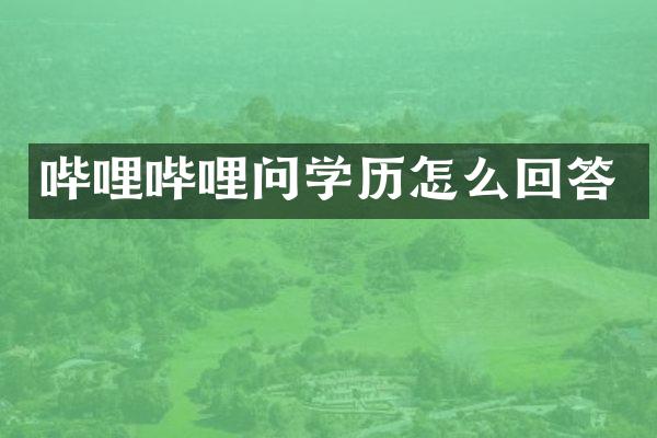 哔哩哔哩问学历怎么回答