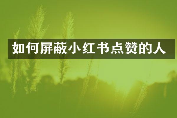 如何屏蔽小红书点赞的人
