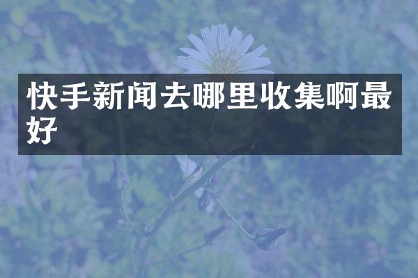 快手新闻去哪里收集啊最好