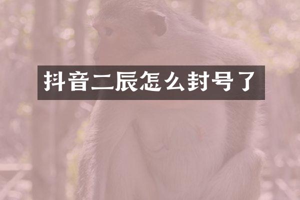 抖音二辰怎么封号了