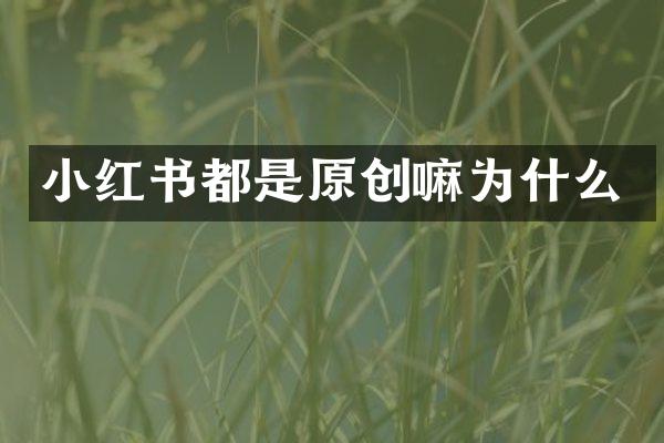 小红书都是原创嘛为什么