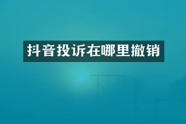 抖音投诉在哪里撤销