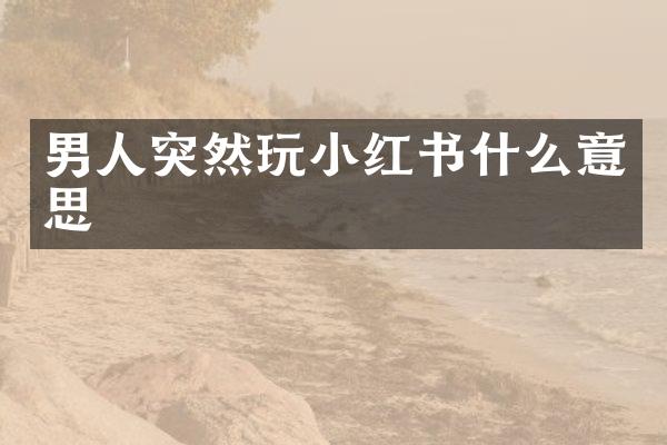 男人突然玩小红书什么意思