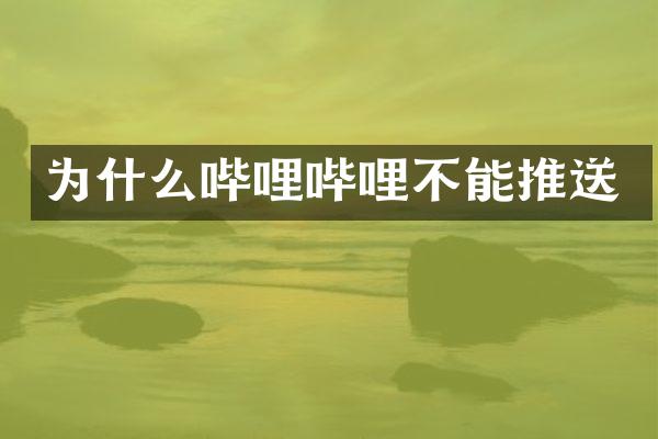为什么哔哩哔哩不能推送