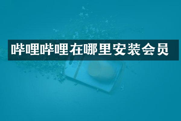 哔哩哔哩在哪里安装会员