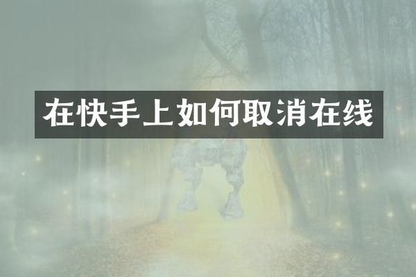 在快手上如何取消在线