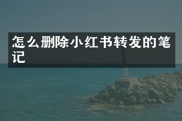怎么删除小红书转发的笔记