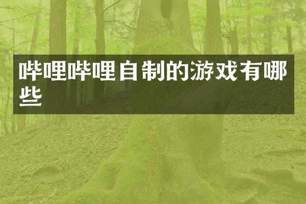 哔哩哔哩自制的游戏有哪些