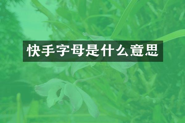 快手字母是什么意思