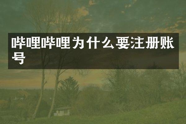 哔哩哔哩为什么要注册账号