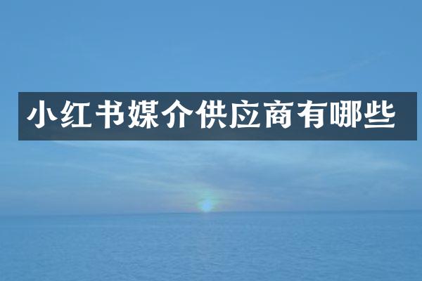 小红书媒介供应商有哪些