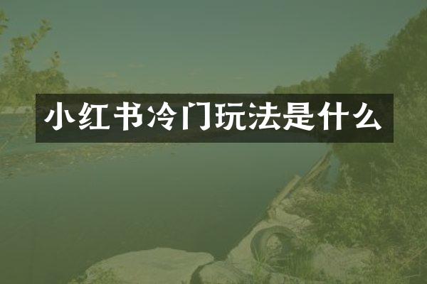 小红书冷门玩法是什么