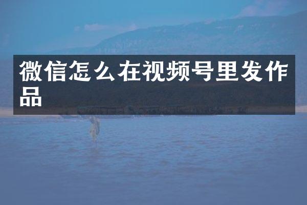 微信怎么在视频号里发作品