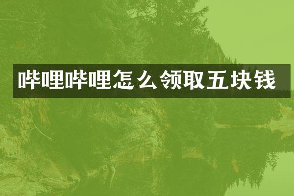 哔哩哔哩怎么领取五块钱