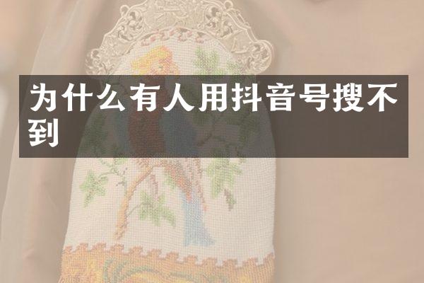 为什么有人用抖音号搜不到