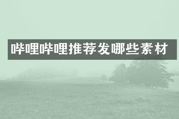 哔哩哔哩推荐发哪些素材