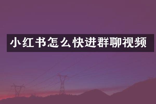 小红书怎么快进群聊视频