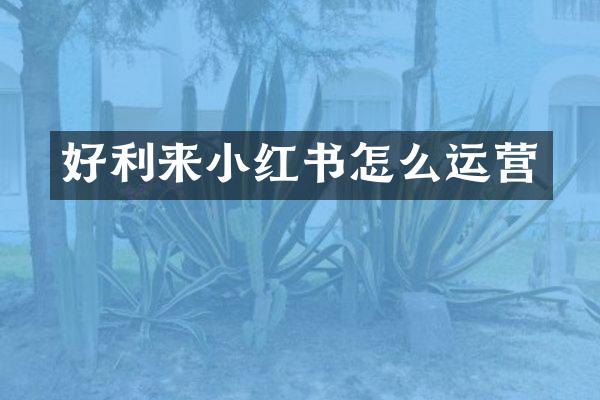 好利来小红书怎么运营